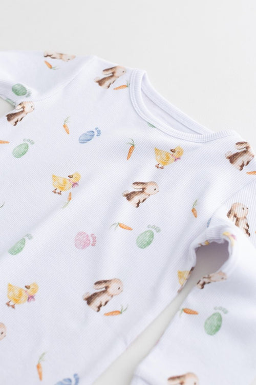 The COZY Hop Ribbed Cotton Two-Piece Set Long Sleeve Pyjamas