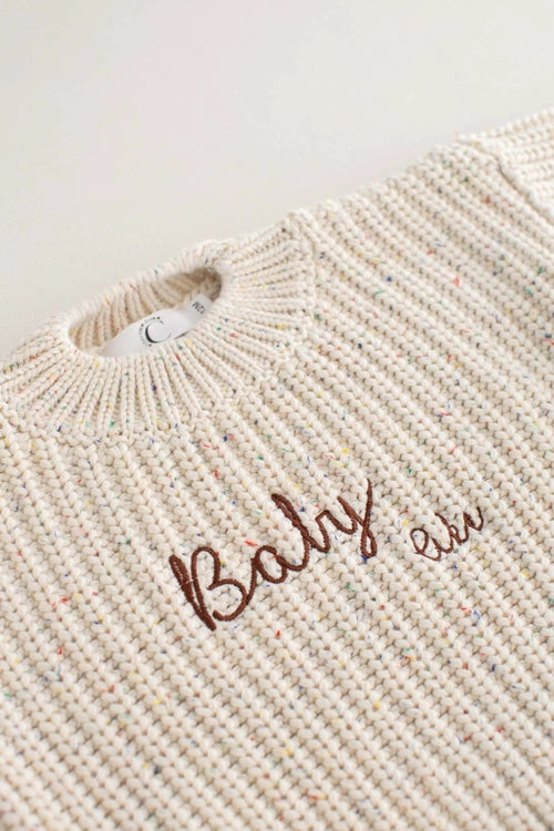 COZY Rainbow Speckle Chunky Sweater | Natural