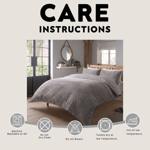 OLIVIA ROCCO Ribbed Fleece Reversible Teddy Duvet Set OEKO-TEX Certified Multiple Sizes