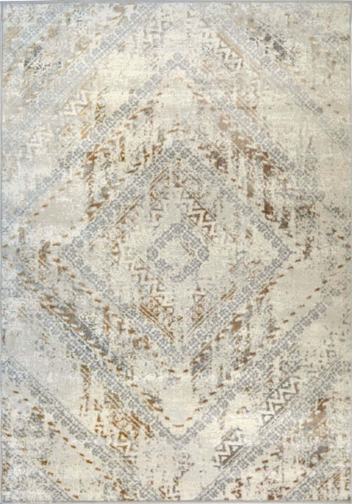 Abstract Vintage Cream/Ochre Rug