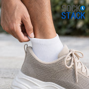 Sock Stack Mens Trainer Socks 12 Pairs Breathable Cotton Blend Arch Support Anti Crimping