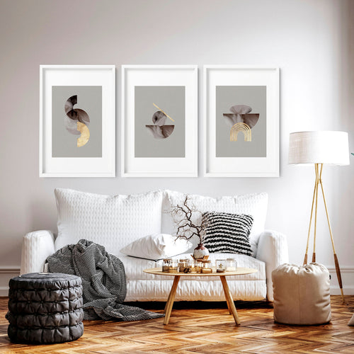 Modern Wall Art for Living Room – Set of 3 Prints