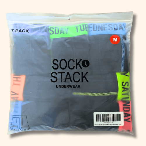 Sock Stack 7 Pack Boys Cotton Rich Boxer Shorts Trunks Ages 5-13 Assorted Colours