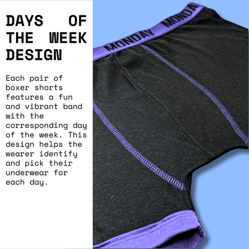 Sock Stack 7 Pack Days Of The Week Mens Boxer Shorts Comfort Fit Premium Cotton Blend