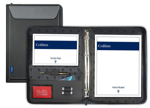 Conference Folder - Conference Ringbinder with Pocket  - Charcoal A4 (7021)
