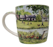 Country Pub River Scene Fine China Mug Cup 9cm x 8.5cm