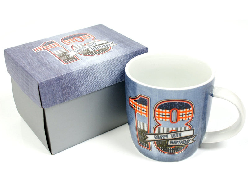 Denim Design Boxed 18th Birthday Mug