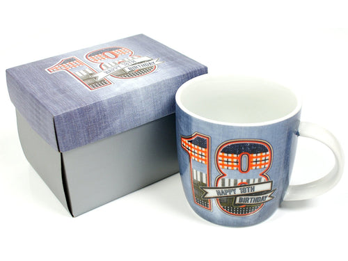 Denim Design Boxed 18th Birthday Mug
