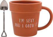 The Leonardo Collection I Grow It Mug & Spoon Green Fingers, Tea and Coffee Mugs for Hot Drinks | Fine China Printed Mugs for Kitchen & Home | Reusable Ceramic Cups for Every Occasion
