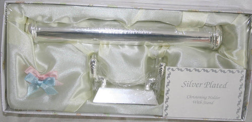 Silver Plated Christening Certificate Holder with Stand
