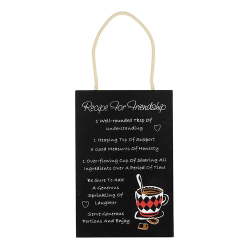 Recipe For A Friendship Hanging Wall Plaque