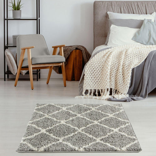 Moroccan Grey Shaggy Rug | 710