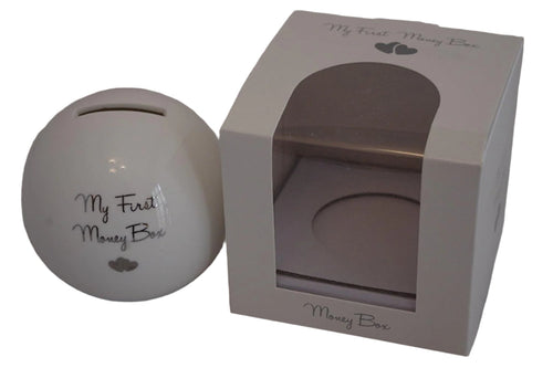 My First Money Box - Porcelain - Ideal Christning New Baby Gift