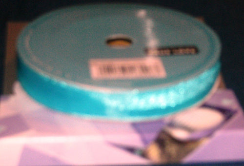 20m x 15mm WOVEN EDGE WEDDING ORGANZA RIBBON - TURQUOISE - BLUE