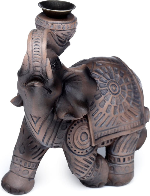 Puckator Peace of the East Wood Effect Elephant Backflow Incense Burner - Home Zen Meditation Decor Accessories - Incense Waterfall Cone Burner - Spiritual Feng Shui Gothic Goth Relaxation Gifts Gift
