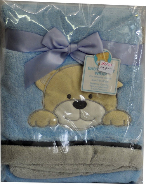 snuggle baby soft luxury wrap blue bear 75x 100
