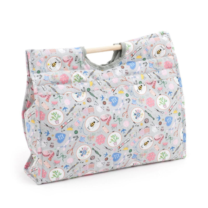 Craft Bag (Wooden Handles) - Homemade | Hobby Gift MR4687\286 | 11x42x31½cm