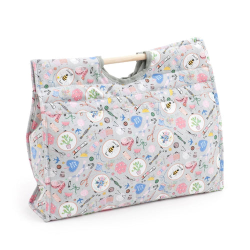 Craft Bag (Wooden Handles) - Homemade | Hobby Gift MR4687\286 | 11x42x31½cm