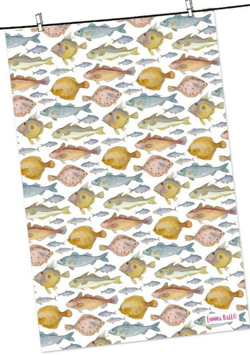 Emma Ball Fishes Cotton Tea Towel
