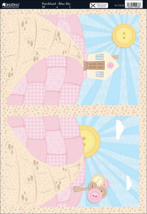 Patchwork Pals Heavyweight Die-Cut Mats 5.5"X7.75" 2/Pkg-Patchland Blue Sky