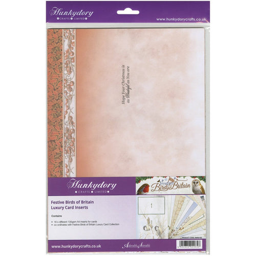Festive Birds Of Britian Luxury Inserts For Cards 16/Pkg-