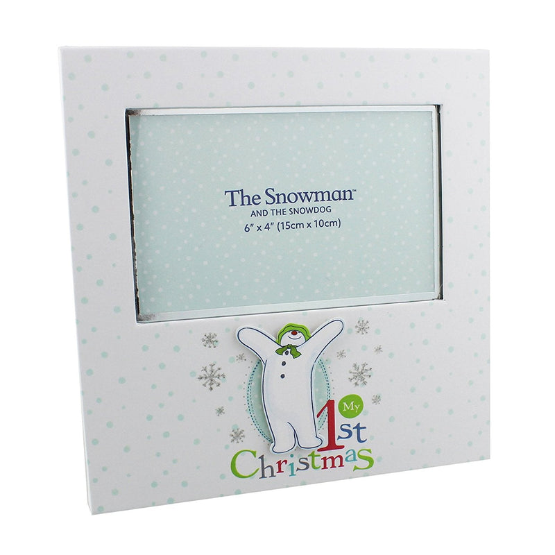 Raymond Briggs Snowman  and snowdog Baby's First Christmas Photo Frame