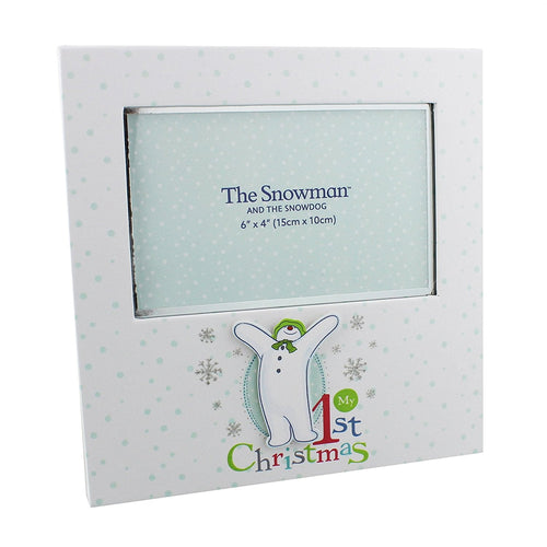Raymond Briggs Snowman  and snowdog Baby's First Christmas Photo Frame