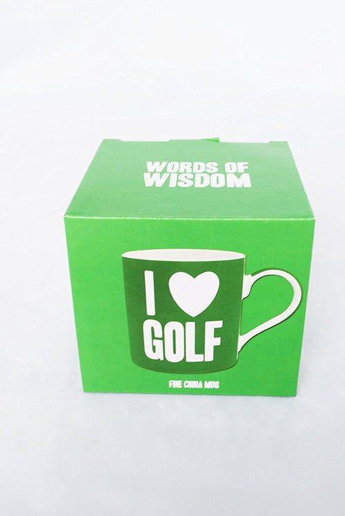 I Heart Love Golf Mug Fathers Day Birthday Mens Golfing Him Gift Cup Dad Present