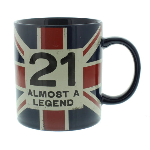 UNION JACK BIRTHDAY GIFT - MUG 21st BIRTHDAY HM802 - BRAND NEW AND BOXED