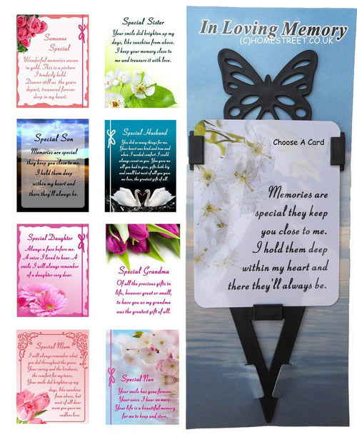 Daughter Memorial Laminated Card With Butterfly Stake Holder And Special Message By Homestreet