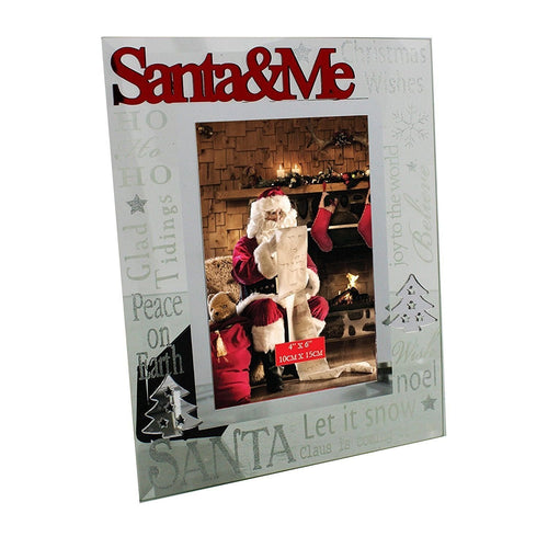 Santa And Me Picture Glass Christmas Photo Frame New Xmas Gift