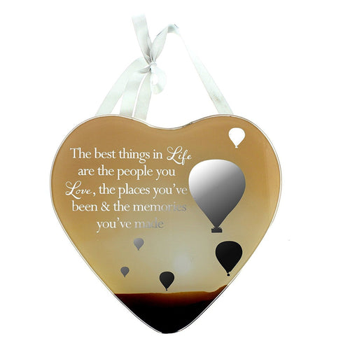 Life the best things Reflections from the Heart Mirrored Hanging Plaque