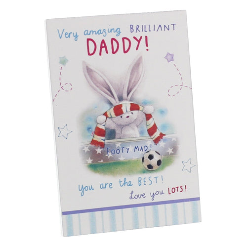 Brilliant Footy Mad Daddy Plaque with Bunny - Standing or Hanging Wall Rectangular Plaque