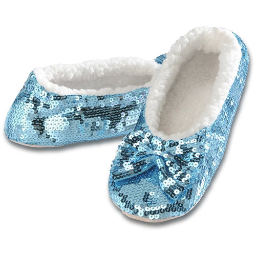 Girls Bling Kids Snoozies - Large Girls 2-3 - Sherpa Fleece Slippers Cosy Foot Coverings