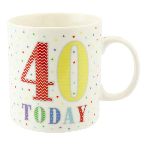Lesser Pavey Ceramic Polka Dot 40 Today Birthday Mug