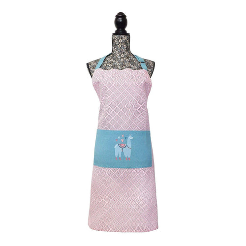 Vintage Style 100% Cotton Pinny Waist Kitchen Apron - Duck Egg Blue, Red