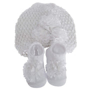 Nursery Time Baby Girls Hat And Booties Gift Set