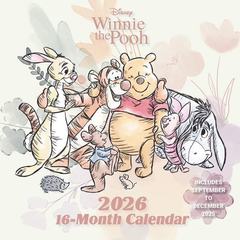 Pyramid International WINNIE THE POOH 2026 Square Wall Calendar – Official 16-Month Disney Calendar Featuring Classic Characters – Gift for Families, Kids & Nostalgic Fans