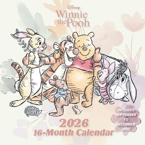 Pyramid International WINNIE THE POOH 2026 Square Wall Calendar – Official 16-Month Disney Calendar Featuring Classic Characters – Gift for Families, Kids & Nostalgic Fans