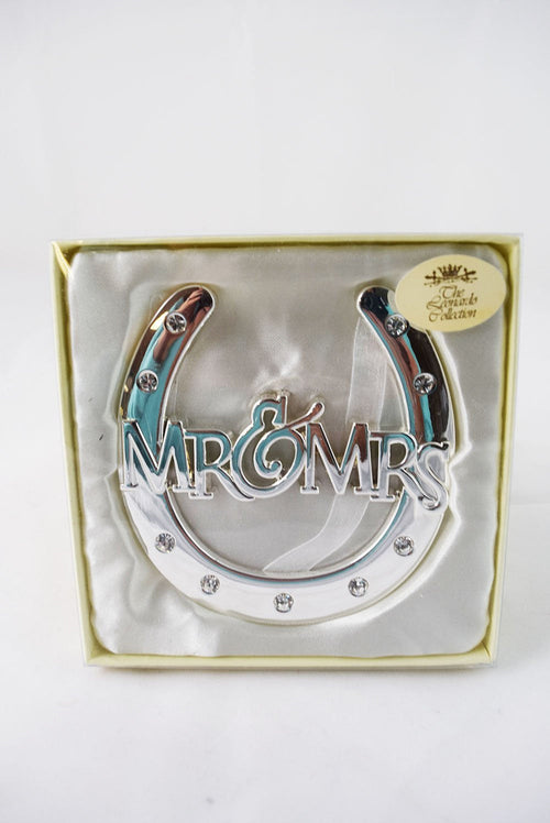 Wedding Silver Mr & Mrs Horse Shoe Keepsake Wedding Day Gift for bride and groom