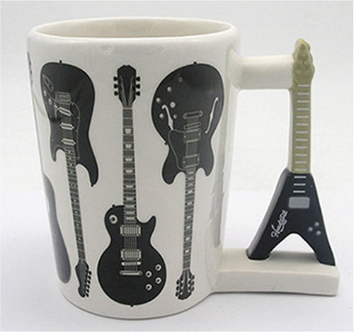 Puckator Headstock Rock Guitar Shaped Ceramic Mug with Handle Mug for Hot Drinks, Decorative Gift Box, for Home or Kitchen