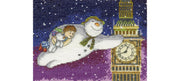DMC Flying Past Big Ben 14 Count Cross Stitch Kit, Multi-Colour