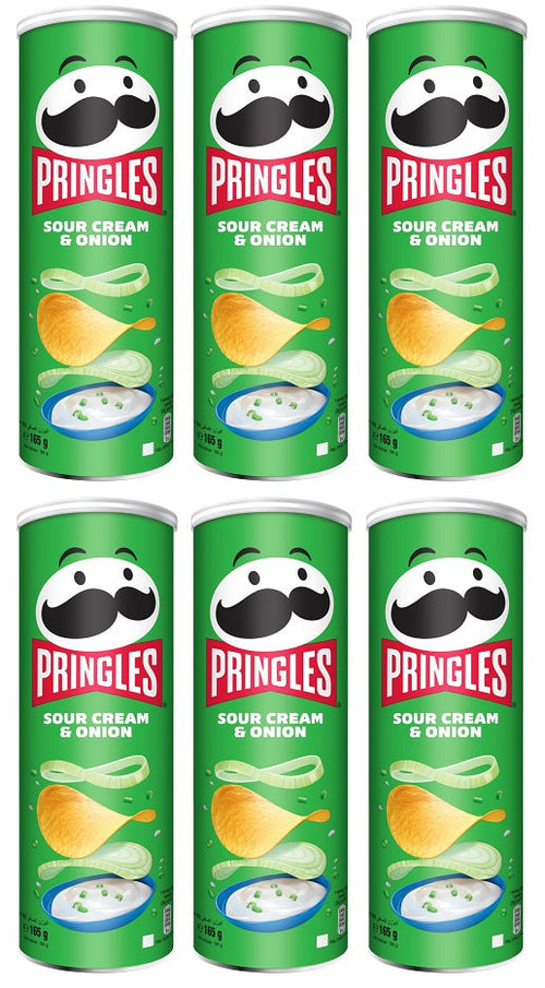 6 x Pringles Sour Cream & Onion - 165GM