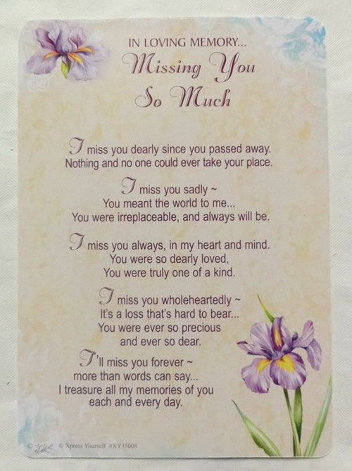 Grave Card - In Loving Memory Missing You So Much