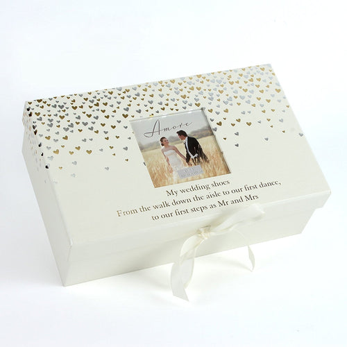 Brides Bridal Wedding Shoe Box with Space for Photo.