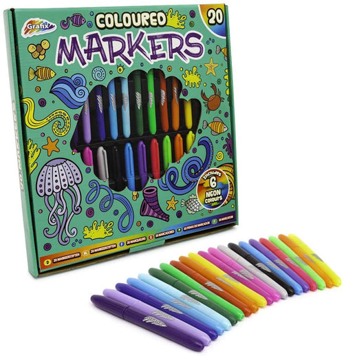 RMS Grafix Coloured Markers 20 Pack