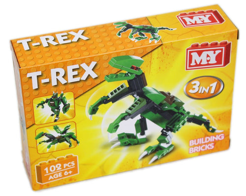 MY Building Bricks Dinosaur 3 In 1 Construction Set ~ T Rex