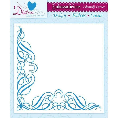 Crafters Companion Chantilly Corner - 8in x 8in Embossalicious Embossing Folder