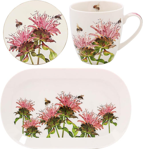 Lesser & Pavey Bee-Tanical Floral Mug & Coaster Set -  Tulip, Thistle, Magnolia Designs