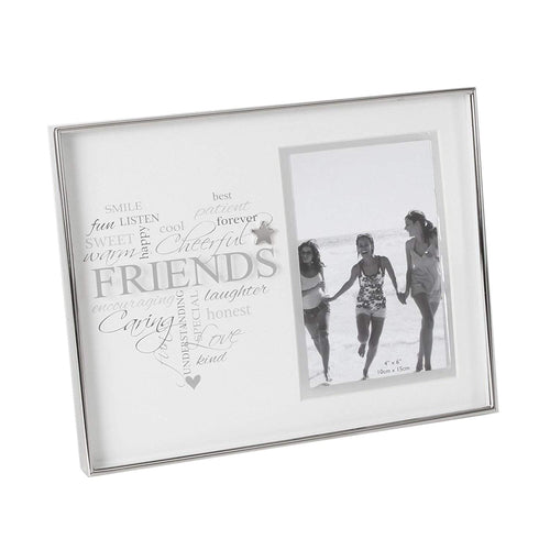 Heartfelt Moments Nickel Plated Frame Heart 4" x 6" Friends